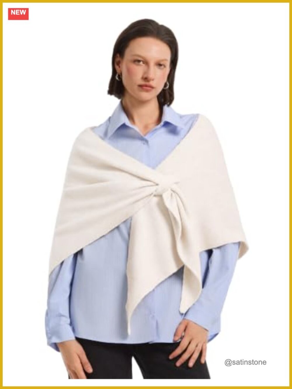 Women's Triangle Fleece Shawl Wrap Poncho Scarf, Soft Pashmina
